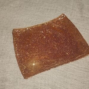 Forever 21 Bronze Sequin Mini Skirt